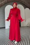 Simay Tesettür Abiye Kırmızı