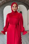 Simay Tesettür Abiye Kırmızı