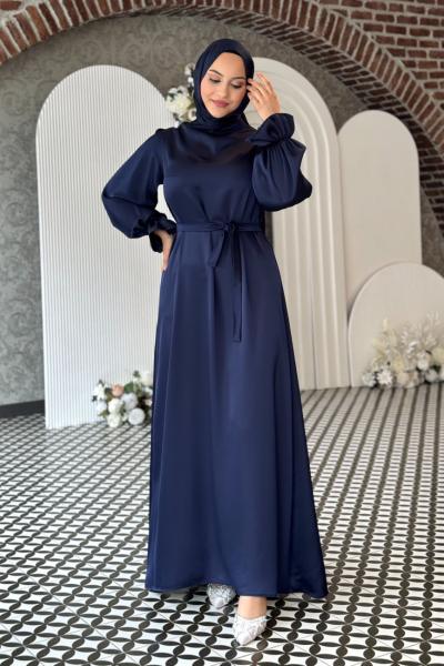 Simay Tesettür Abiye Lacivert