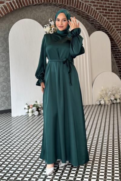 Simay Tesettür Abiye Zümrüt