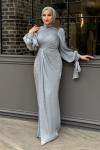 Asuman tesettür abiye Gri