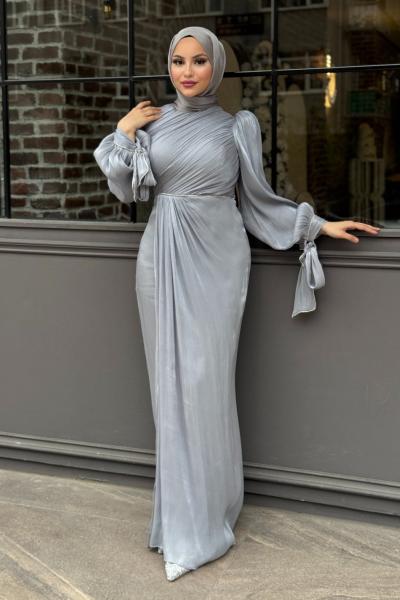 Asuman tesettür abiye Gri