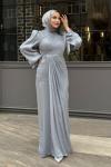 Asuman tesettür abiye Gri