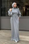 Asuman tesettür abiye Gri