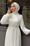 Dilay Tesettür Abiye Beyaz