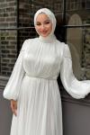 Dilay Tesettür Abiye Beyaz