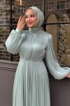 Dilay Tesettür Abiye Mint Yeşili
