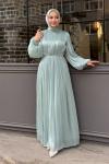 Dilay Tesettür Abiye Mint Yeşili