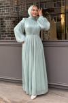 Dilay Tesettür Abiye Mint Yeşili