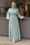Dilay Tesettür Abiye Mint Yeşili
