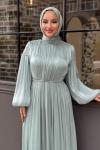 Dilay Tesettür Abiye Mint Yeşili