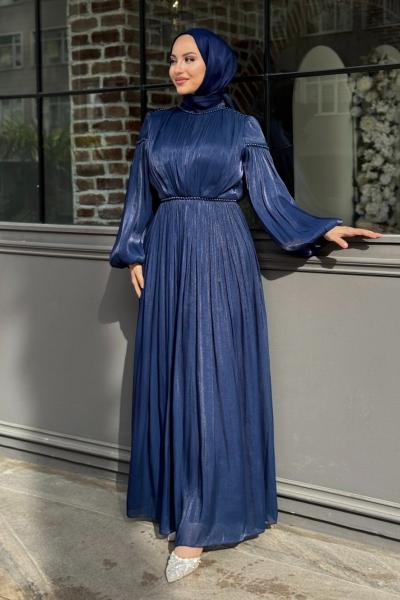 Dilay Tesettür Abiye Lacivert