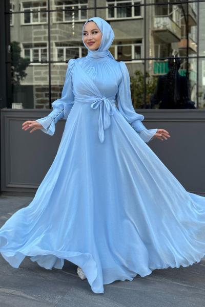 Nehir Tesettür Abiye Bebe Mavisi