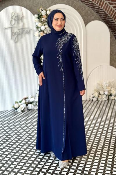 Didem Tesettür Abiye Lacivert