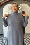 Didem Tesettür Abiye Gri
