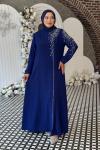 Didem Tesettür Abiye Saks Mavisi