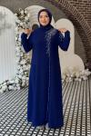 Didem Tesettür Abiye Saks Mavisi