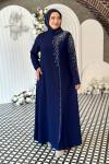 Didem Tesettür Abiye Saks Mavisi