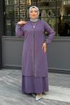 Zarife Tesettür Abiye Lila