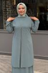 Zarife Tesettür Abiye Mint Yeşili