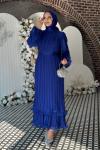 Kumru Tesettür Abiye Saks Mavisi