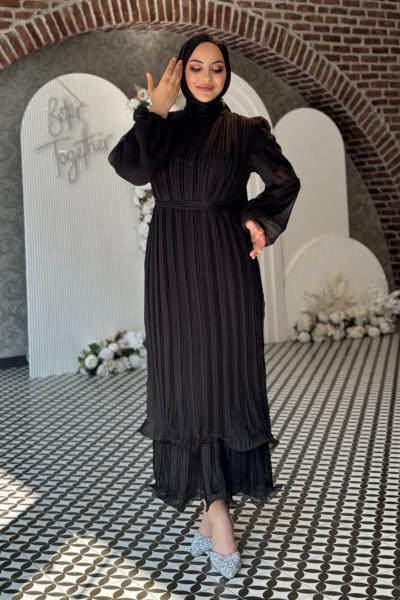 Kumru Tesettür Abiye Siyah