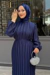 Kumru Tesettür Abiye Lacivert