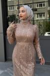 Gülşah Tesettür Abiye Bej