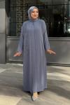 Hanımeli Tesettür Abiye Gri