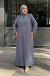 Hanımeli Tesettür Abiye Gri
