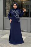 Gülsüm Tesettür Abiye Lacivert
