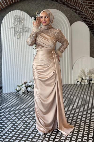 Efsane Tesettür Abiye Taş Rengi