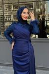 Efsane Tesettür Abiye Lacivert