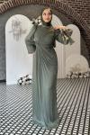 Semanur Tesettür abiye Koyu Yeşil