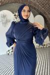 Semanur Tesettür abiye Lacivert