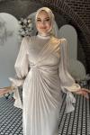 Semanur Tesettür abiye Taş Rengi