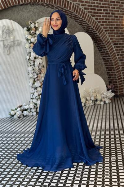 Meltem Tesettür Abiye Lacivert