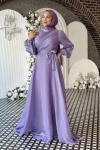 Meltem Tesettür Abiye Lila
