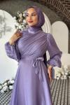 Meltem Tesettür Abiye Lila
