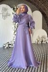 Meltem Tesettür Abiye Lila