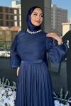 İlknur Tesettür Abiye Lacivert