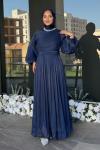 İlknur Tesettür Abiye Lacivert