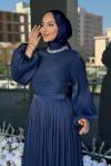İlknur Tesettür Abiye Lacivert