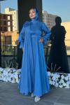 Gelincik Tesettür Abiye Mavi