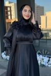 Gelincik Tesettür Abiye Siyah