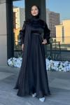 Gelincik Tesettür Abiye Siyah