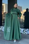 Gelincik Tesettür Abiye Yeşil