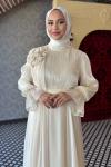 Gelincik Tesettür Abiye Ekru