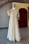 Gelincik Tesettür Abiye Ekru