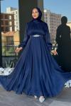 Gülbahar Tesettür Abiye Lacivert